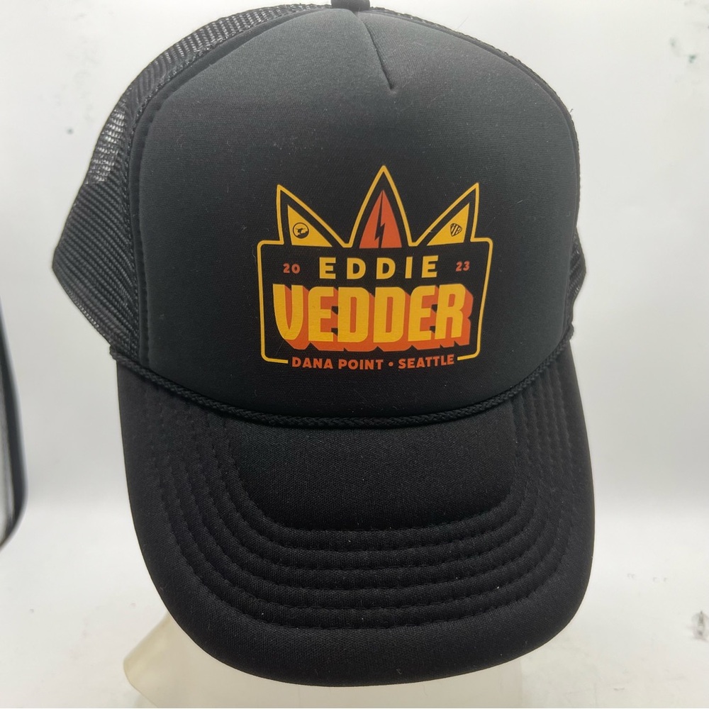 Eddie Vedder Black Trucker Hat. Dana Point, Seattle